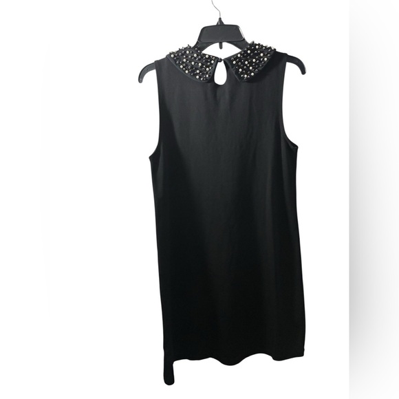 Vivienne Tam Black Dress W/Pearl and Bead Embellishments Mary Jane Collar M - Picture 3 of 9